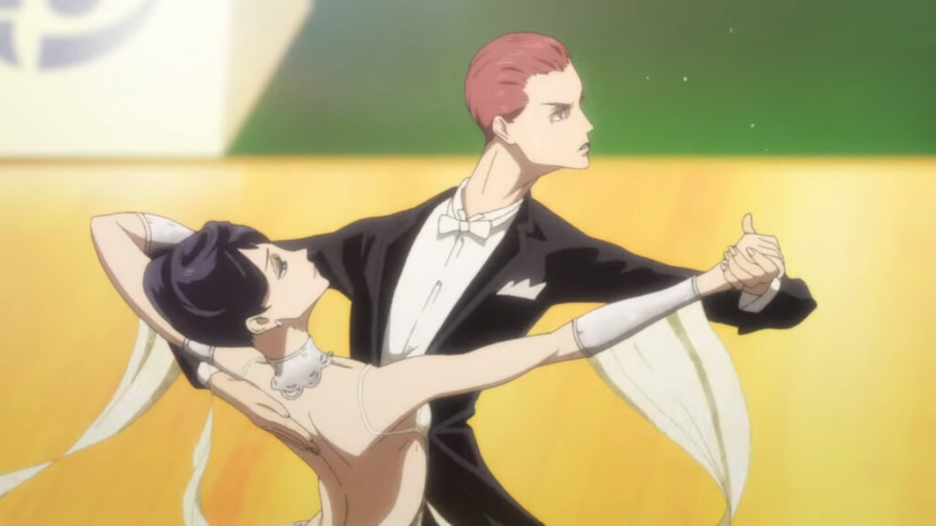 A screenshot from the opening sequence for Ballroom e Youkoso