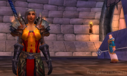 Blood Elf hunter turned human at Stratholm in World of Warcraft