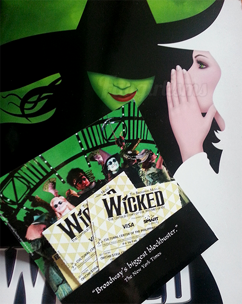 Wicked Manila souvenir program and tickets