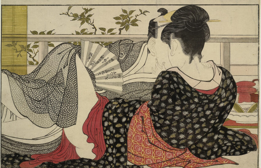 Image of "Lovers in an Upstairs Room" by Kitagawa Utamaro